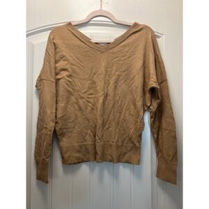 Banana Republic Women’s Classic V Neck‎ Cashmere Forever Sweater Top Size S Tan